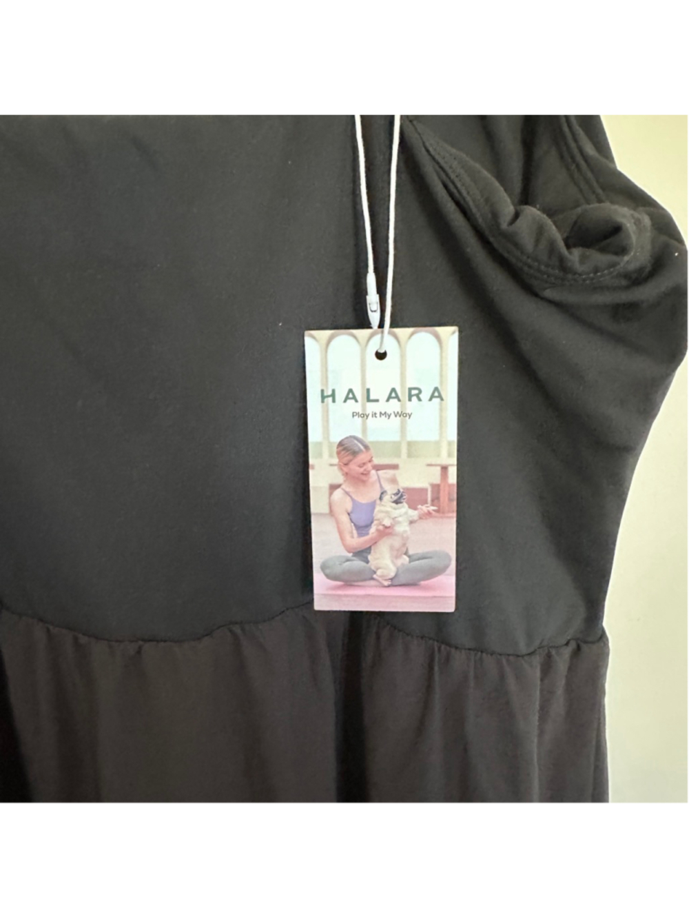 HALARA Black High Low Dress XL NWT Flowy Stretch Casual Chic - Picture 7 of 15